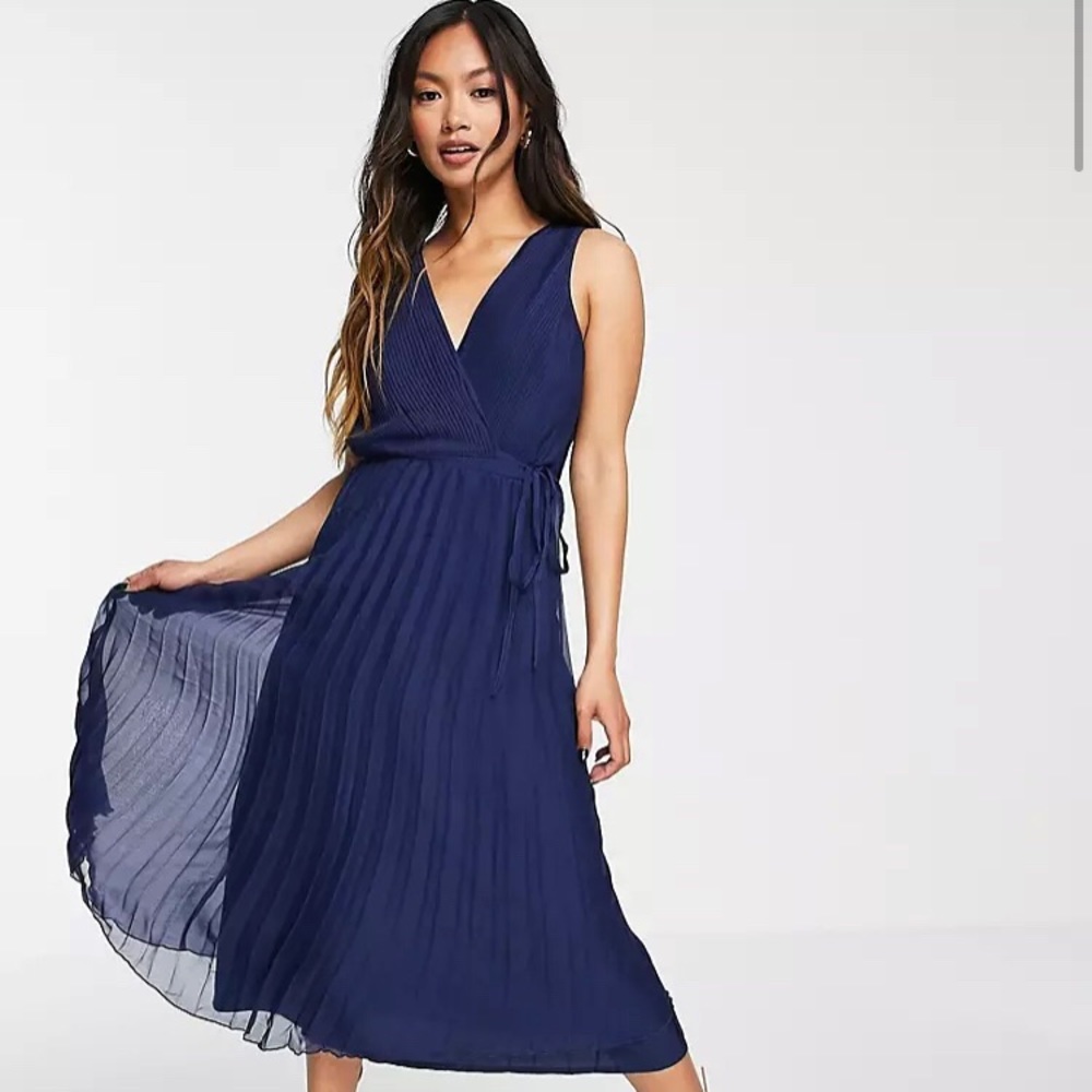 COPY - NWT ASOS midi dress, navy blue
